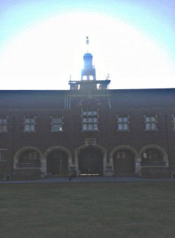 Scaffolding at the Leys School Tower