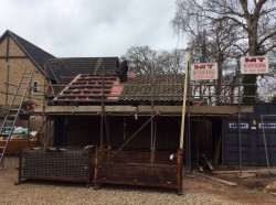 New garage with reclaimed tiles