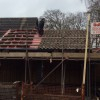 Detached garage roof using salvage pan tiles